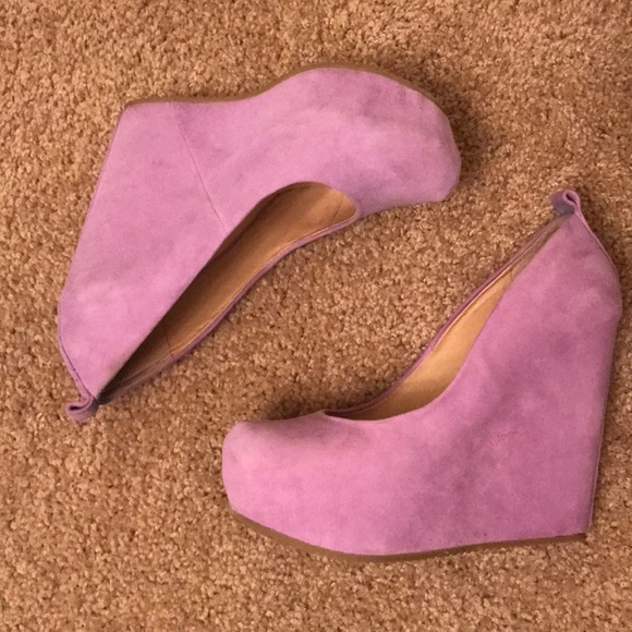 Aldo Purple Suede Wedges - Picture 2 of 2
